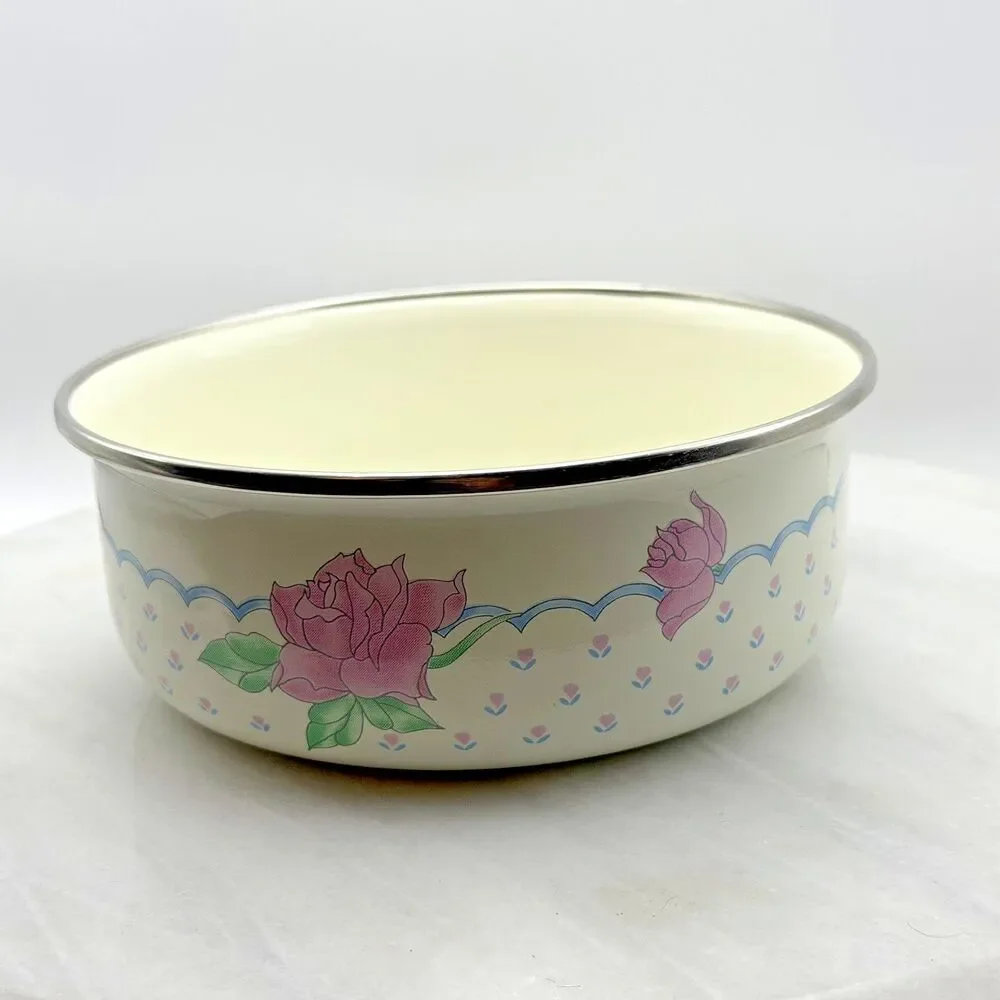Vintage Tabletops Unlimited Floral Graphic Vitroceramic Bowl Cottagecore 80s